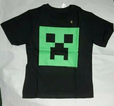 New Minecraft Creeper Glow in the Dark Face Youth T-Shirt JINX XS(4) - £11.79 GBP