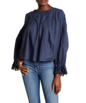 Free People Womens Blouse Wishing Well Solid Blue Size Xs OB613348 - £38.98 GBP