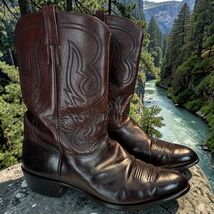 Wheeler Boot Company Cowboy Boots Men’s 13D Custom Made Dark Brown Houst... - $427.49