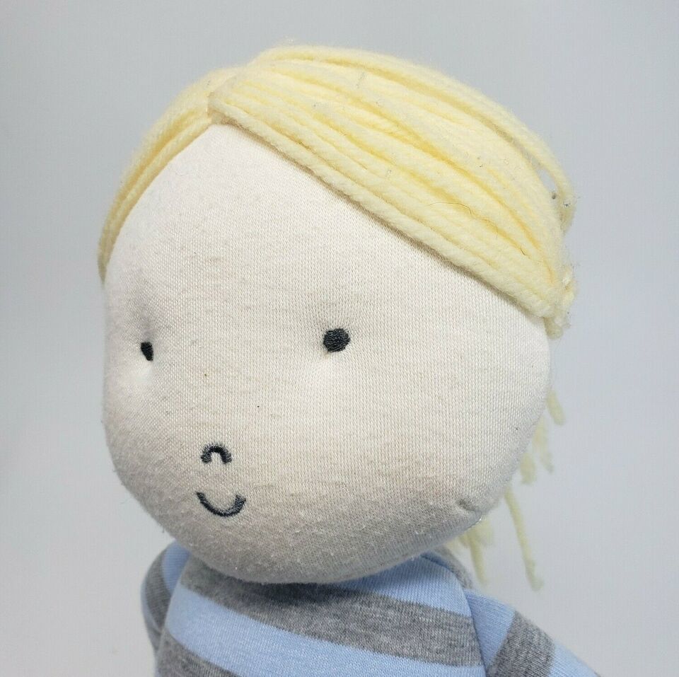16" POTTERY BARN KIDS BLONDE GIRL BLUE STRIPES 2017 STUFFED ANIMAL PLUSH TOY Item image 4