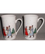 Set (2) Studio Nova CHRISTMAS SHOPPERS PATTERN 10 oz Handled Mugs - $463.13 MXN