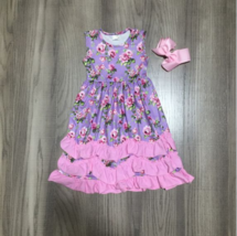 NEW Boutique Baby Girls Purple Floral Ruffle Maxi Dress - $8.50