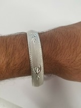 Silver Plated Laser Engraved Khandas Sikh Singh Kaur Khalsa Kara Bangle Kada U3 - $15.49