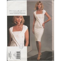 Vogue 1087 Donna Karan Draped Overlay Cocktail Dress Pattern Size 4 6 8 10 Uncut - £20.51 GBP