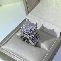 New 925 silver exquisite big heart ring 5a cz micro pave cubic zirconia ring fully iced thumb200