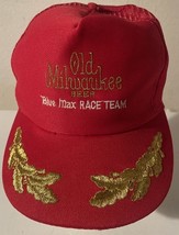 Old Milwaukee Beer Snapback Mesh Trucker Hat Blue Max Race Team - $12.99
