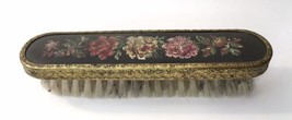 Vintage Floral Tapestry Hair Brush Estate Find Approx 6&quot; - $20.00