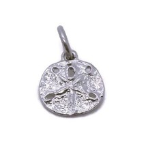 Tiny Sand Dollar Charm Pendant .925 Sterling Silver - £10.26 GBP