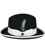 Bruno Capelo Dress Hat Australian Wool Homburg Godfather GF111 Black white - €77,91 EUR Bruno Capelo Dress Hat Australian Wool Homburg Godfather GF111 Black white - €77,91 EUR