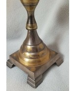 Large Vintage Brass Candle Holder India  Silver Accents Flower Boho Hippy - £22.88 GBP