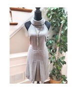 Chelsea &amp; Theodore Women&#39;s Gray Wool Turtle Neck Sleeveless Knee Length ... - $48.74 CAD