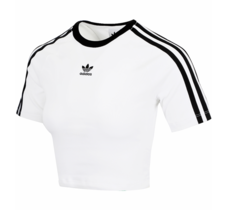 adidas 3-Stripes Baby Crop Tee Women&#39;s T-shirts Casual Sport Asia-Fit NW... - £43.81 GBP