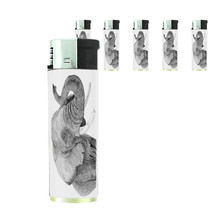 Elephant Art D29 Lighters Set of 5 Electronic Refillable Butane  - £12.65 GBP