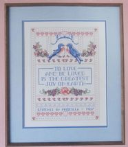 Vtg Dimensions The Greatest Joy Love Birds Counted Cross Stitch Kit 11&quot; x 14&quot;  - £15.61 GBP