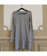 Melissa Odabash Marine Striped Mini Dress Silver Metallic Arm Peep Holes M - $1,082.36 MXN