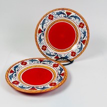 Tabletops Gallery Set of 2 Italiano 11&quot; Dinner Plates Hand Painted - $28.49