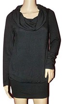 Ruby Rox Relaxed Cowl Sweater Dress Tunic Medium Black - £31.64 GBP