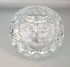 Homco Fairy Lamp Tea Light Clear Glass Round Two Piece Candle Holder EUC USA - £17.84 GBP