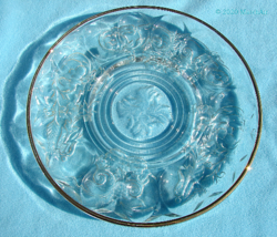 Hospitality Gold Egg Plate Rock Crystal Pattern by Jeannette Glass Company - £11.98 GBP
