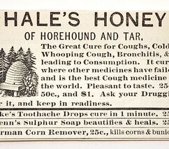 1885 Medical Hale&#39;s Honey Horehound Quack Medicine Advertisement Victori... - $369.97 MXN