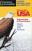 National Geographic Close-up USA IL, IN, OH, KY Regional Map Travel Planner - £28.19 GBP