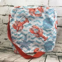 Lobster Beach Bag Insulated Cooler Tote With Fold-Out Sand Mat Crossbody  - £11.86 GBP