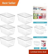 Elegant 6-Pack Clear Stackable Storage Bins with Lids for Optimal Organi... - $64.30
