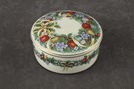 MODERN China MIKASA CHRISTMAS BOUQUET Round Trinket Box UT071/683 4-3/4&quot; - £16.19 GBP