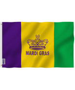 Anley Fly Breeze 3x5 Foot Mardi Gras Flag Happy Carnival - Fat Tuesday Flags - $5.93