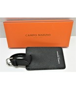 Campo Marzio Luggage Tag Genuine Italian Leather Travel ID Tag - BLACK - £13.10 GBP