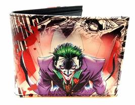 DC Comics The Joker Sublimated Graphic Print PU Faux Leather Men&#39;s Bifold Wallet - £10.73 GBP
