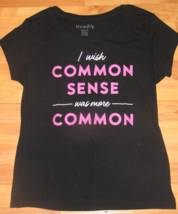 Wound Up Black T-shirt I Wish Common Sense Were More Common Shirt Youth XXL (19) - £7.87 GBP
