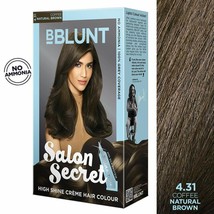 BBLUNT Salon Secret High Shine Creme Hair Colour, Coffee Natural Brown 4.31,100g - £13.62 GBP