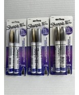 Sharpie Medium Point Oil-Based Paint Markers 2/Pkg-Gold, Silver Lot Of 3 - $316.71 MXN