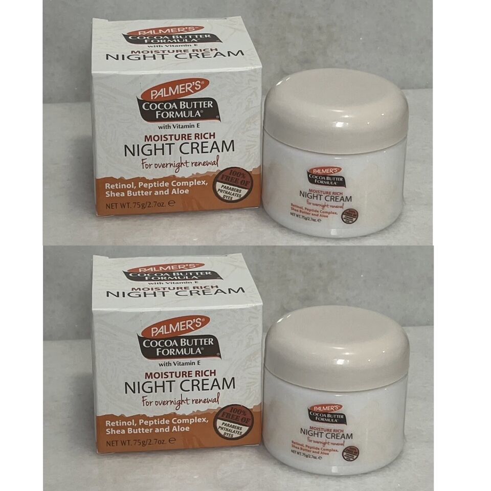 2 Palmer’s Moisture Rich Night Cream Vitamin E Shea Butter Aloe 2.7oz