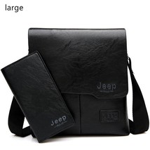  BULUO Men Bag Famous  2 pcs Set Man Leather Messenger Shouder Bag Business Trav - £50.29 GBP