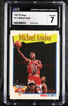 Michael Jordan 1991-92 NBA Hoops Card #317- CGC Graded 7.5 NM (Chicago Bulls/HOF - £26.70 GBP