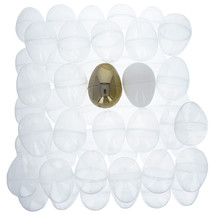 Set of 46 Transparent Eggs + 1 Gold + 1 White Plastic Easter Egg - £23.97 GBP