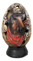 Rustic Western Horse With Cowboy Hat and Red Scarf Egg Money Piggy Bank ... - $27.99