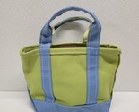 L.L. Bean Small Boat and Tote Canvas Bag Blue &amp; Green Made In USA - £74.87 GBP
