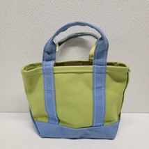 L.L. Bean Small Boat and Tote Canvas Bag Blue &amp; Green Made In USA - £74.22 GBP