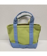L.L. Bean Small Boat and Tote Canvas Bag Blue &amp; Green Made In USA - £73.88 GBP