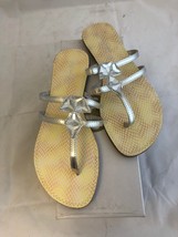 NICHOLE SIMPSON Women&#39;s Strappy Flip Flop Silver Size 5 - $21.29