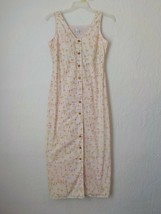 David Warren Pink Maxi Dress Sheath Button-Up Women size 6 Vintage 80s  - £16.76 GBP