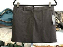 THEORY Black Stretch Canvas &quot;Arlyla&quot; Style#A0304307 Mini Skirt Sz 6 $170... - $74.77