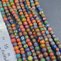 Vintage Venetian African Style Glass Chevron 5mm Beads Long Strand - £22.83 GBP