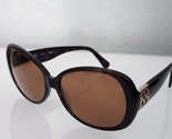 Coach S2026 Woman Sunglasses Tortoise Brown Round Wrap Frame Signature G... - £30.45 GBP