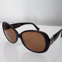 Coach S2026 Woman Sunglasses Tortoise Brown Round Wrap Frame Signature Gold C - £29.81 GBP