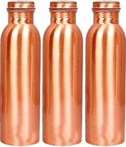 Copper Lacquer Coated Water Bottle No Joint and Leak Proof  1000ml Pack of 3 - £37.91 GBP