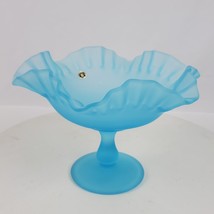 Vintage Westmoreland Hand Made Blue Glass Dish 8.5&quot; Tall 6&quot; Round - £33.54 GBP